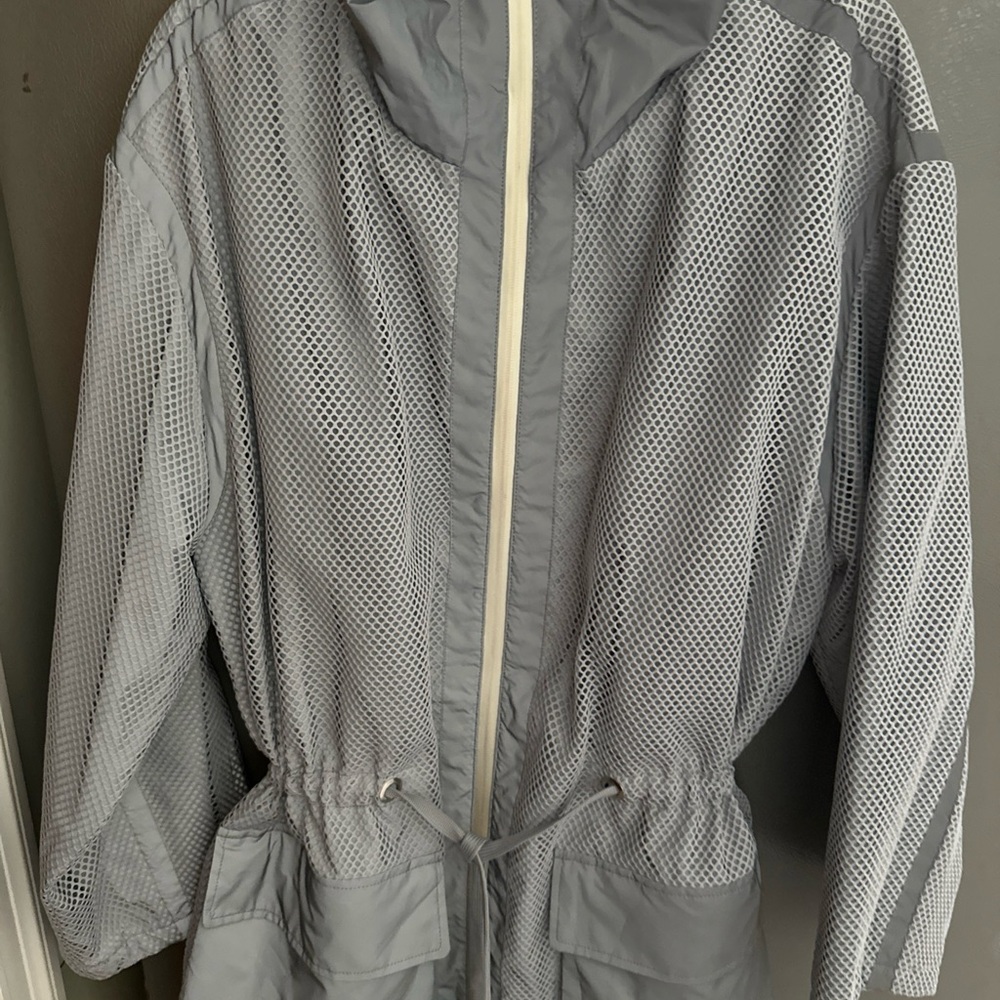 DKNY Light Gray Mesh Utility Jacket